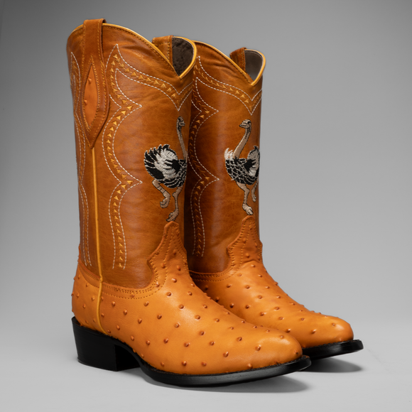901 MEN'S BUTTERCUP OSTRICH J TOE EMBROIDERED PULL ON COWBOY BOOT