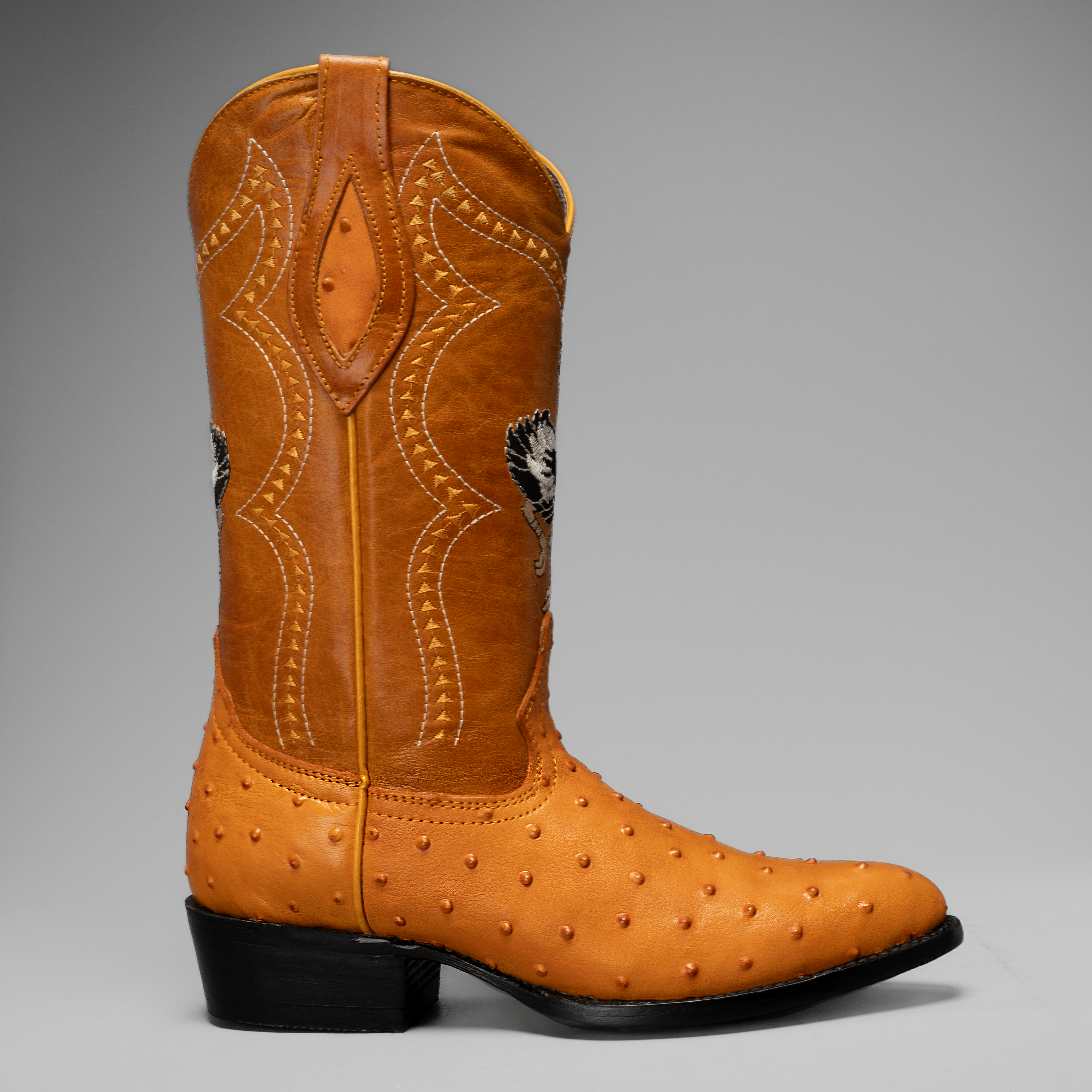 901 MEN'S BUTTERCUP OSTRICH J TOE EMBROIDERED PULL ON COWBOY BOOT