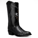 Combo Botas 901 Punta J Imitacion Avestruz Negro