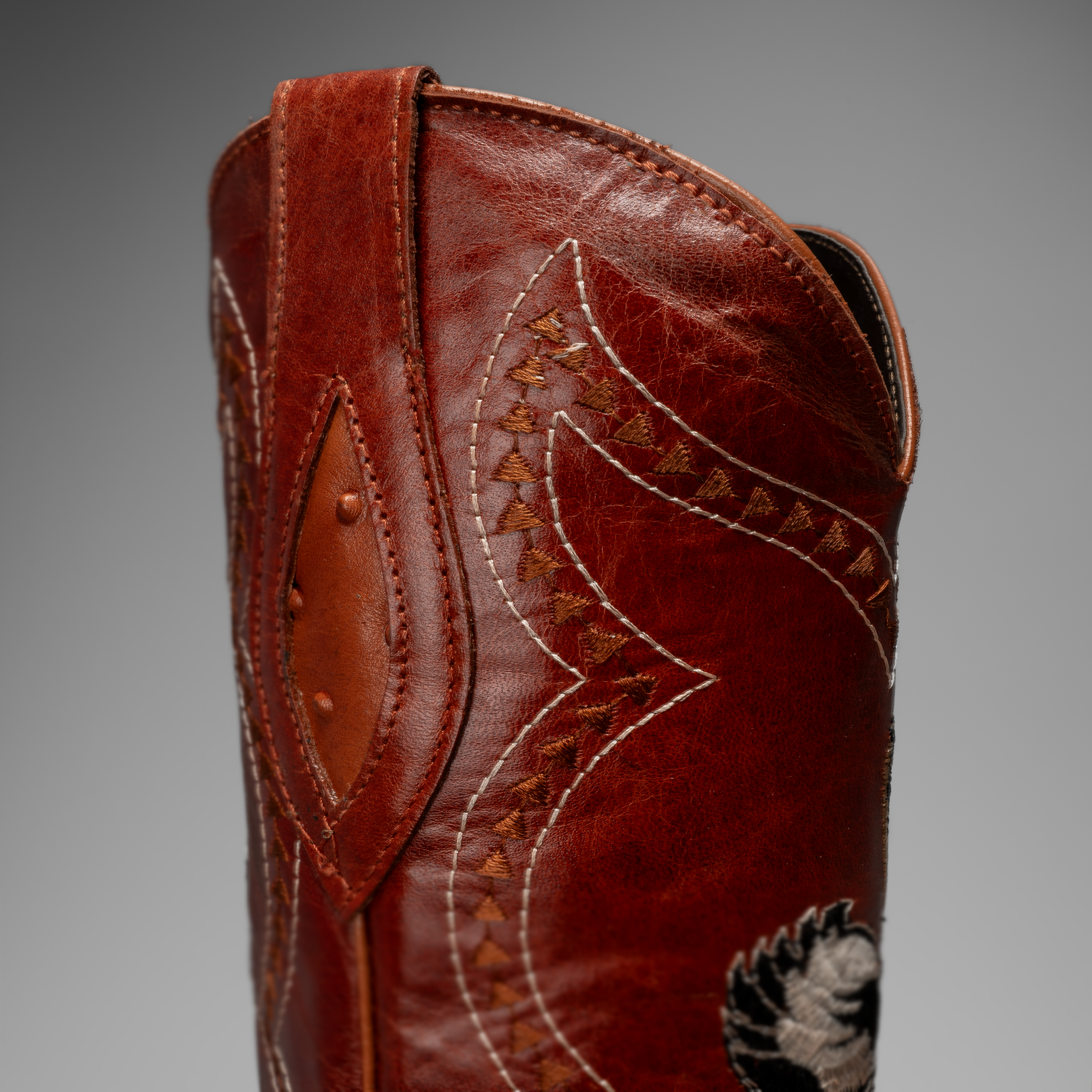901 MEN'S SHEDRON OSTRICH J TOE EMBROIDERED PULL ON COWBOY BOOT