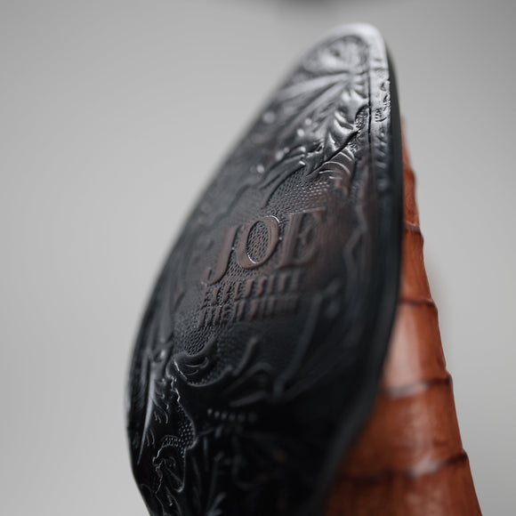 904 CONAC MEN'S WESTERN BOOTS PRINT LEATHER J TOE CAYMAN COWBOY BOOTS