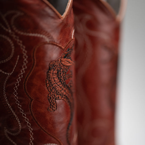 904 CONAC MEN'S WESTERN BOOTS PRINT LEATHER J TOE CAYMAN COWBOY BOOTS