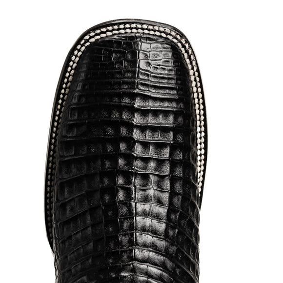 COMBO 706 Bota de Rodeo Piel de Caiman Original Negra