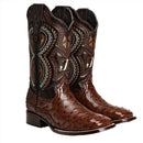 COMBO 703 Bota de Rodeo Piel de Avestruz Original Cafe