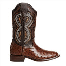 COMBO 703 Bota de Rodeo Piel de Avestruz Original Cafe