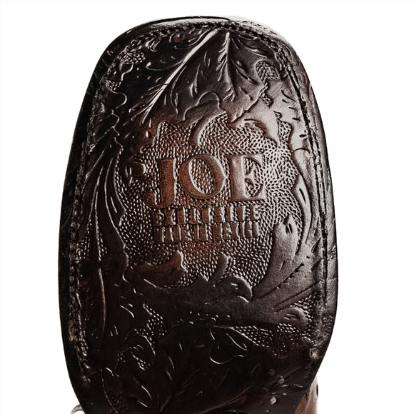 COMBO 703 Bota de Rodeo Piel de Avestruz Original Cafe