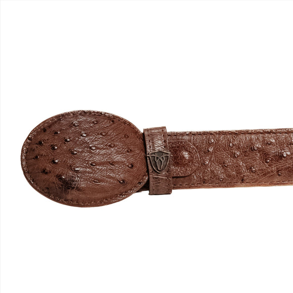 COMBO 703 Bota de Rodeo Piel de Avestruz Original Cafe