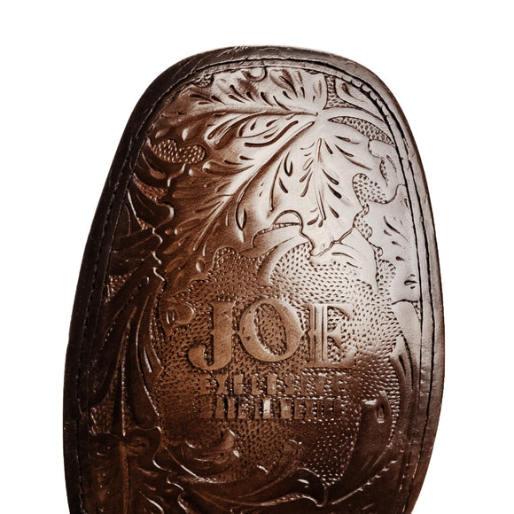 COMBO 703 Bota de Rodeo Piel de Avestruz Original Negra