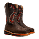 MEN'S 4X4 FORCE VENOM SQUARE TOE RUSTIC BROWN WORK BOOTS  PULL ON ROPPER-1