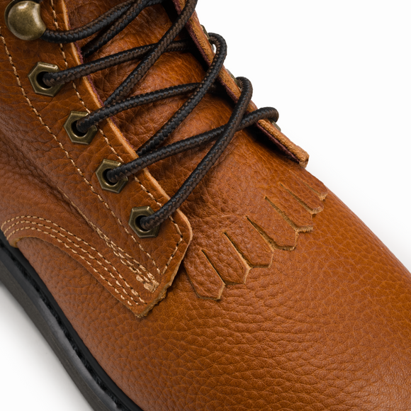 MEN'S FORCE 8" HM118 COMFORT AND ZIPPER LACE UP WORK BOOTS FULL GRAIN LEATHER