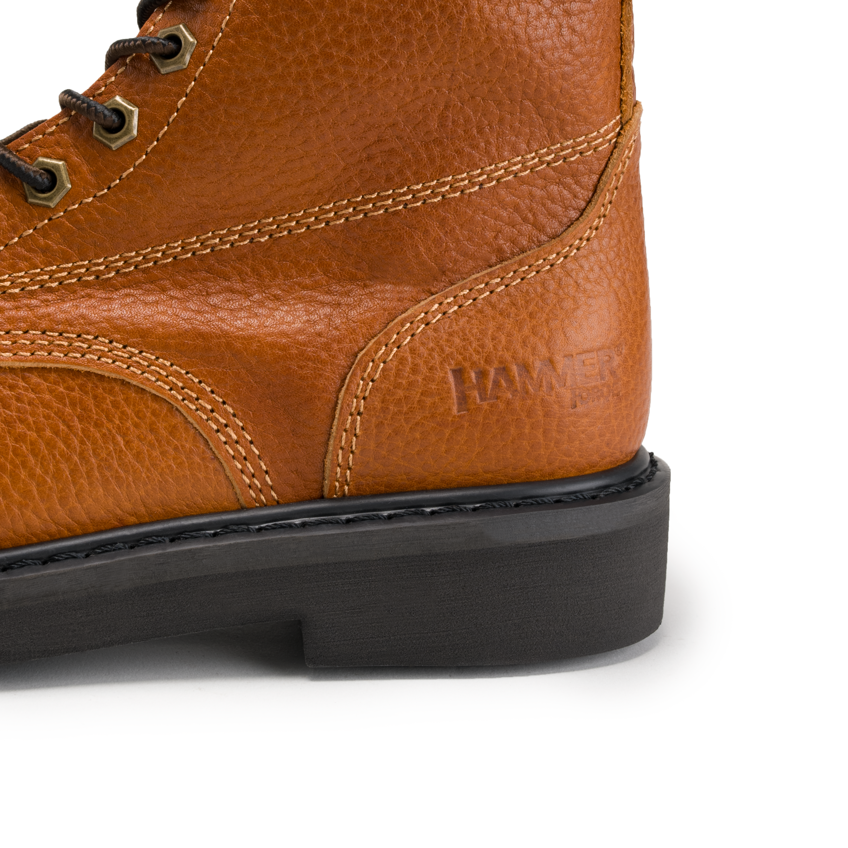 MEN'S FORCE 8" HM118 COMFORT AND ZIPPER LACE UP WORK BOOTS FULL GRAIN LEATHER