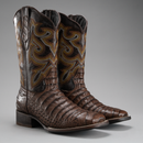 BD704 MEN'S WESTERN BOOTS CAYMAN PRINT LEATHER SQUARE TOE COWBOY BOOTS CONAC COLOR-5