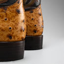 MEN'S OSTRICH BD701 WESTERN BOOTS BUTTERCUP SQUARE TOE COWBOY BOOTS WITH BELT BUNDLE-3