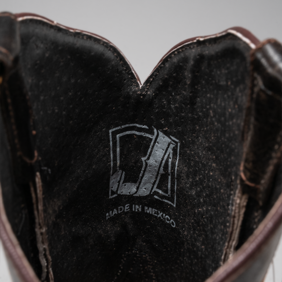 BD701 MEN'S WESTERN BOOTS OSTRICH PRINT LEATHER SQUARE TOE COWBOY BOOTS BUTTERCUP COLOR