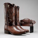 MEN'S WESTERN BOOTS 913 BROWN  J TOE COWBOY & RODEO BOOTS WITH  BELT BUNDLE-1