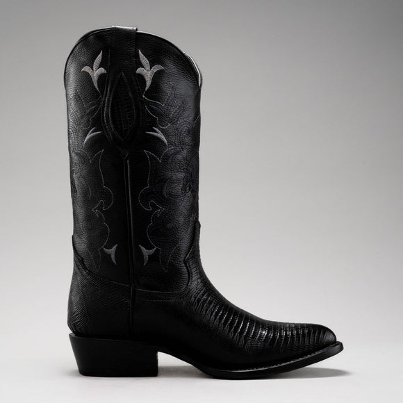 MEN'S  913 LIZARD TRIBUTE BLACK J TOE COWBOY BOOT - 0