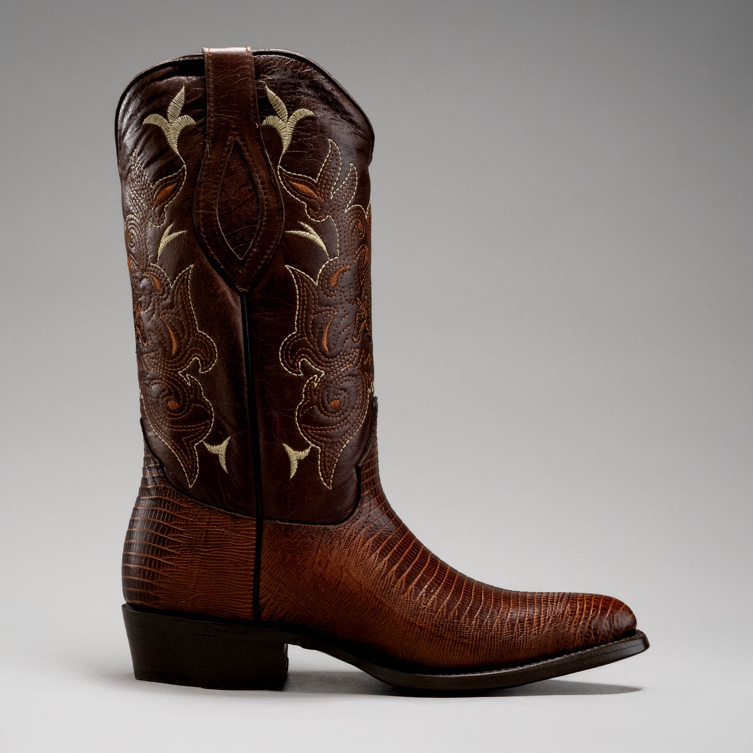 MEN'S 913 LIZARD TRIBUTE BROWN J TOE COWBOY BOOT - 0
