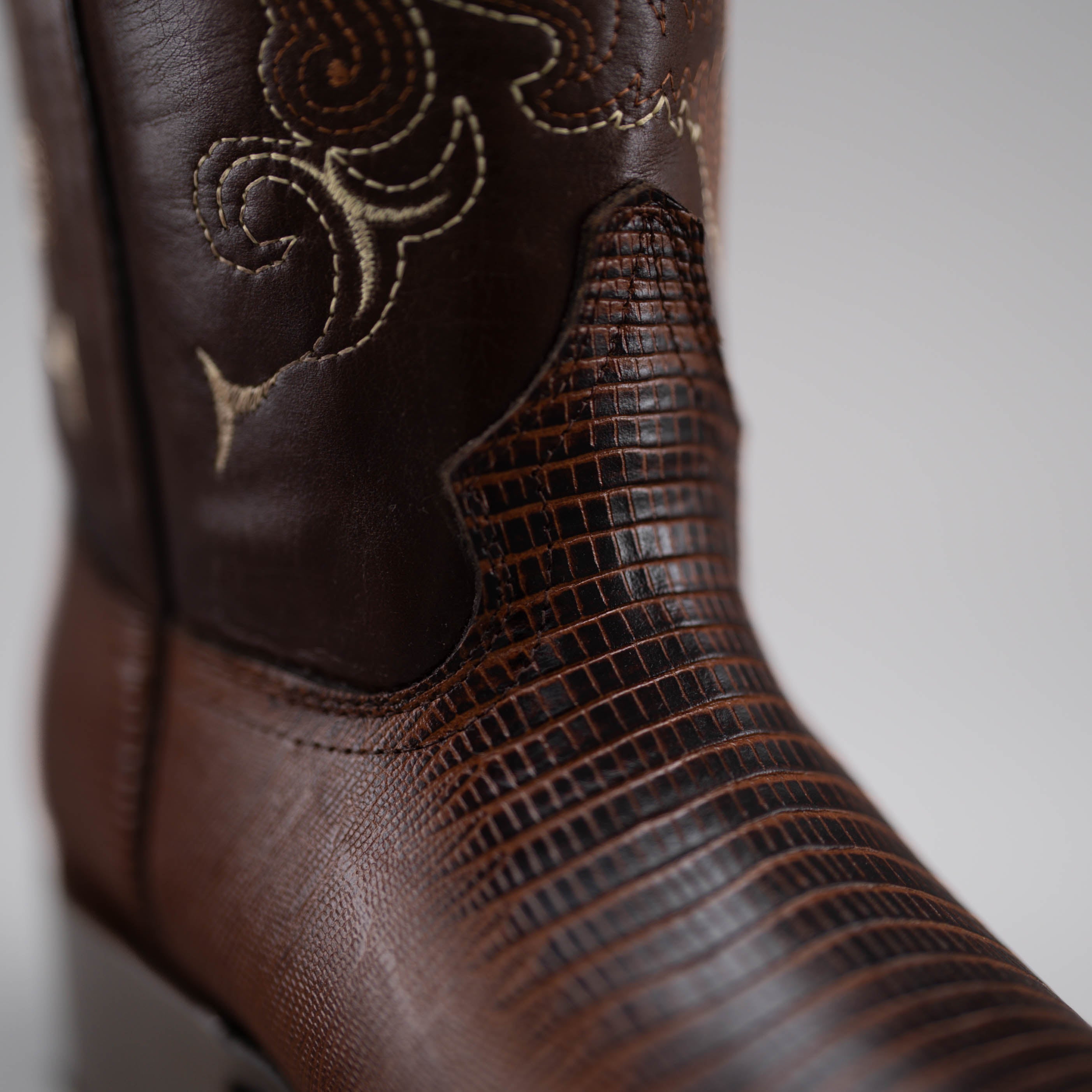 MEN'S 913 LIZARD TRIBUTE BROWN J TOE COWBOY BOOT