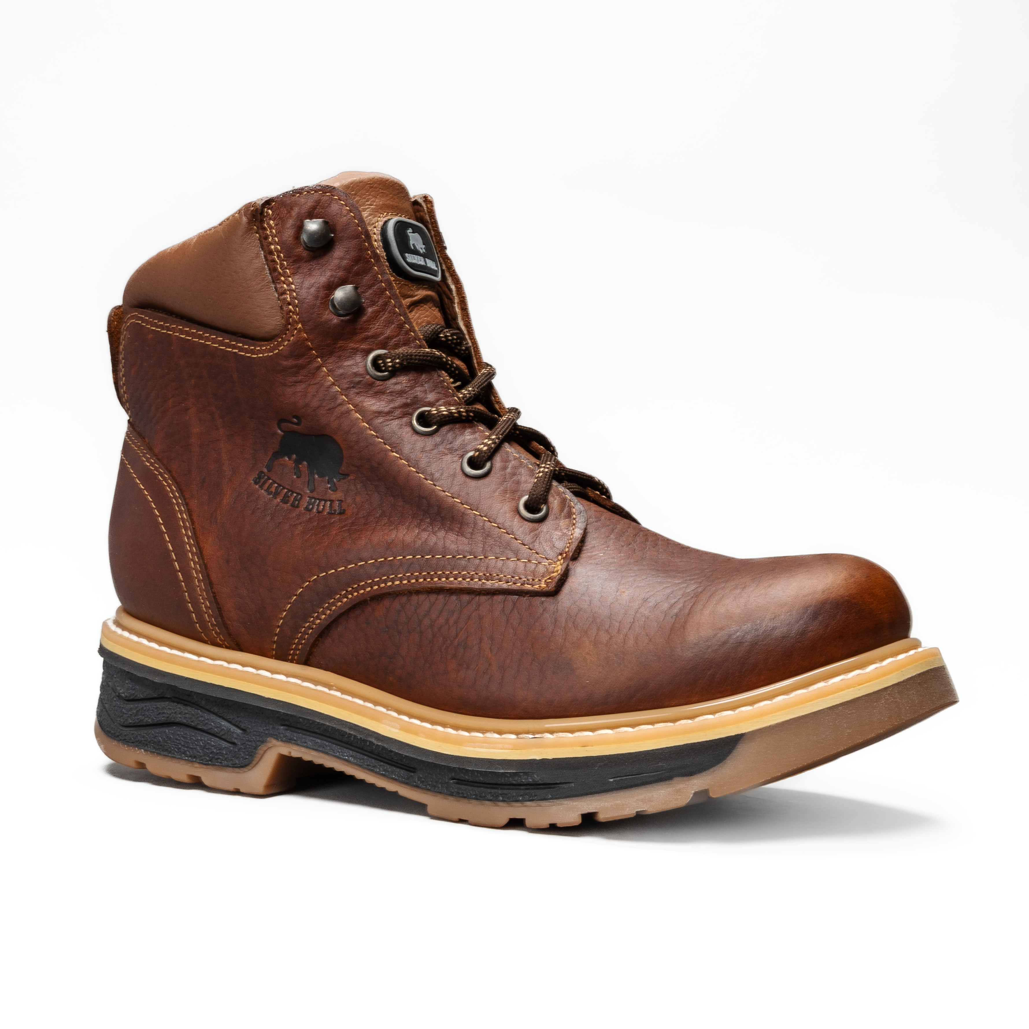 MEN'S 6" FORCE SB664 OCRE  FULL GRAIN LEATHER SOFT TOE OIL/SLIP RESISTANT