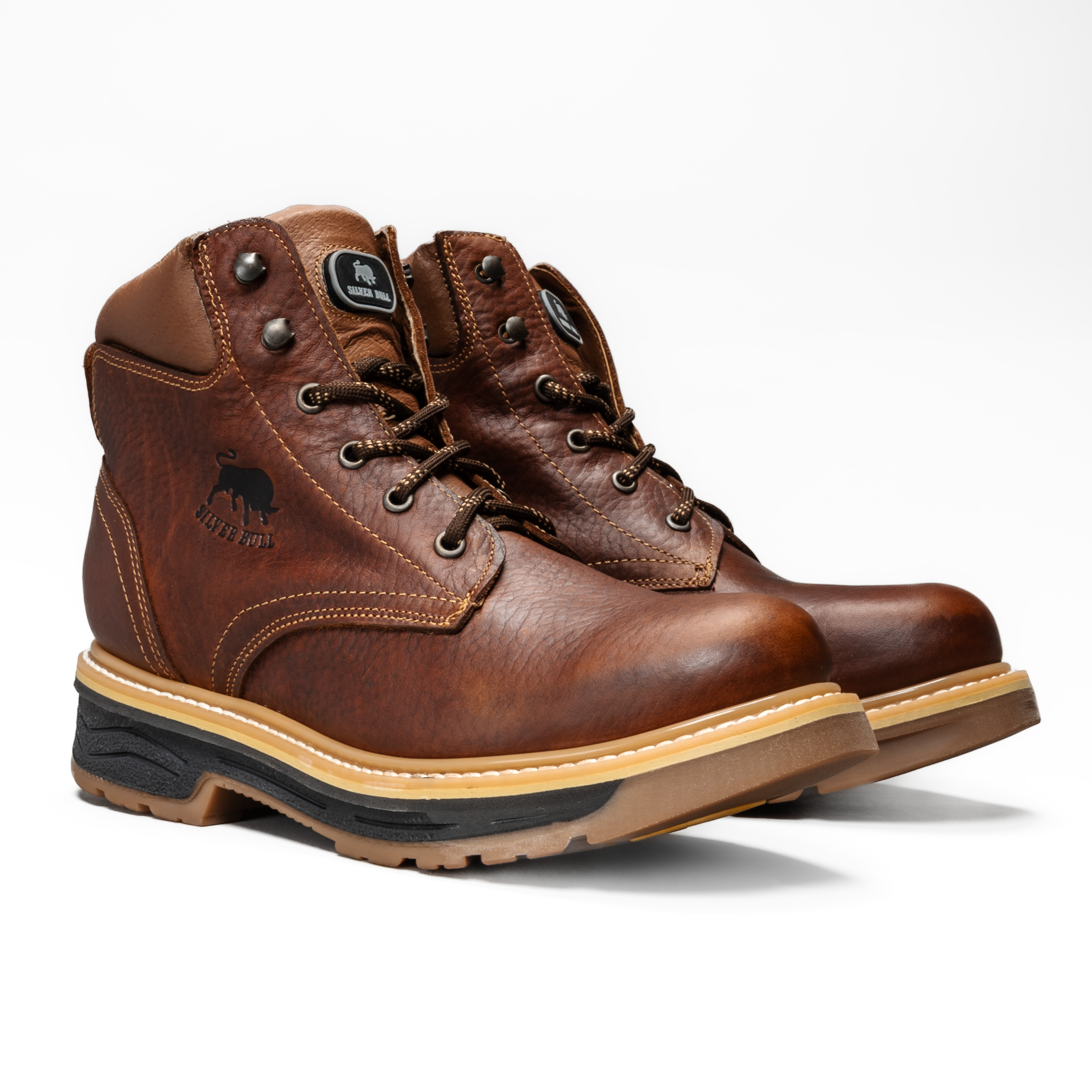 MEN'S 6" FORCE SB664 OCRE  FULL GRAIN LEATHER SOFT TOE OIL/SLIP RESISTANT