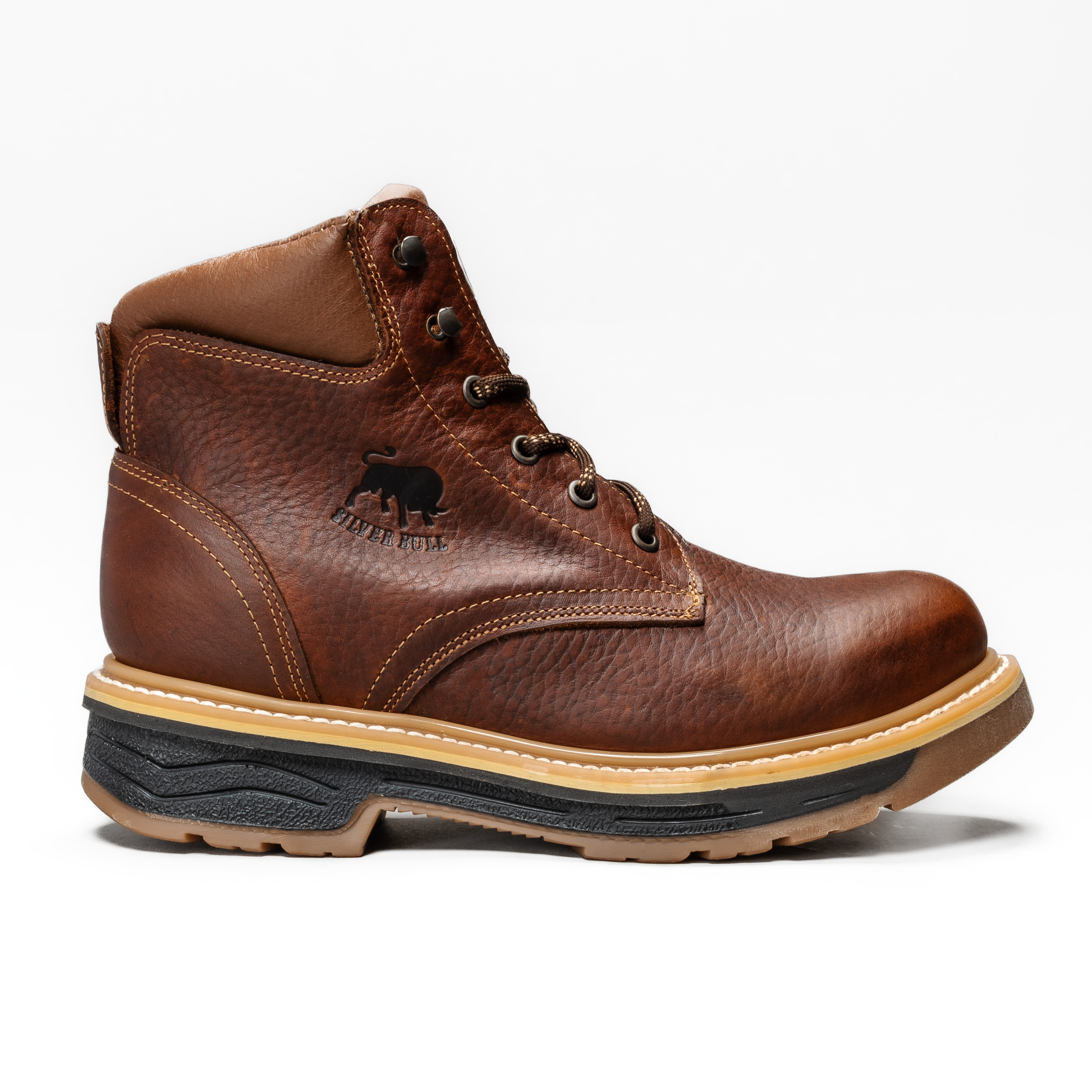 MEN'S 6" FORCE SB664 OCRE  FULL GRAIN LEATHER SOFT TOE OIL/SLIP RESISTANT - 0