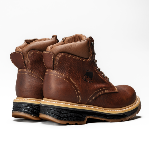 MEN'S 6" FORCE SB664 OCRE  FULL GRAIN LEATHER SOFT TOE OIL/SLIP RESISTANT