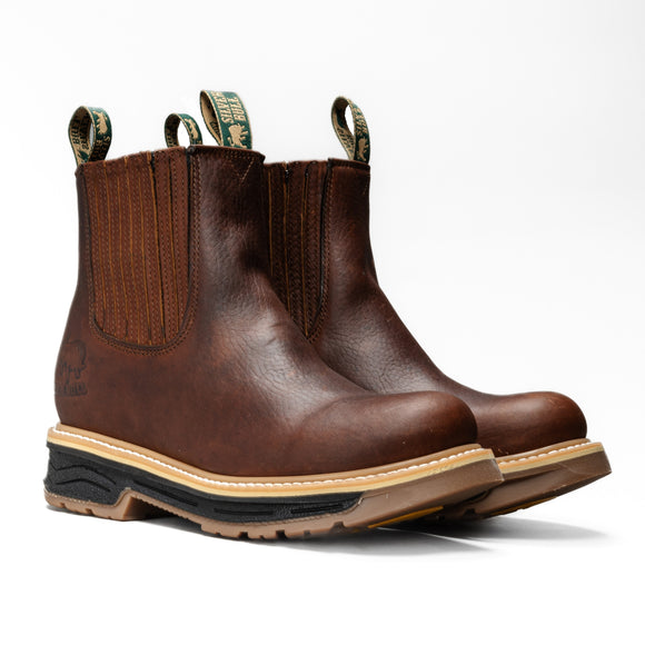 MEN'S 6" FORCE SB2160 OCRE CHELSEA  WORK BOOT FULL GRAIN LEATHER