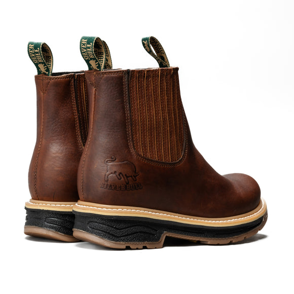 MEN'S 6" FORCE SB2160 OCRE CHELSEA  WORK BOOT FULL GRAIN LEATHER