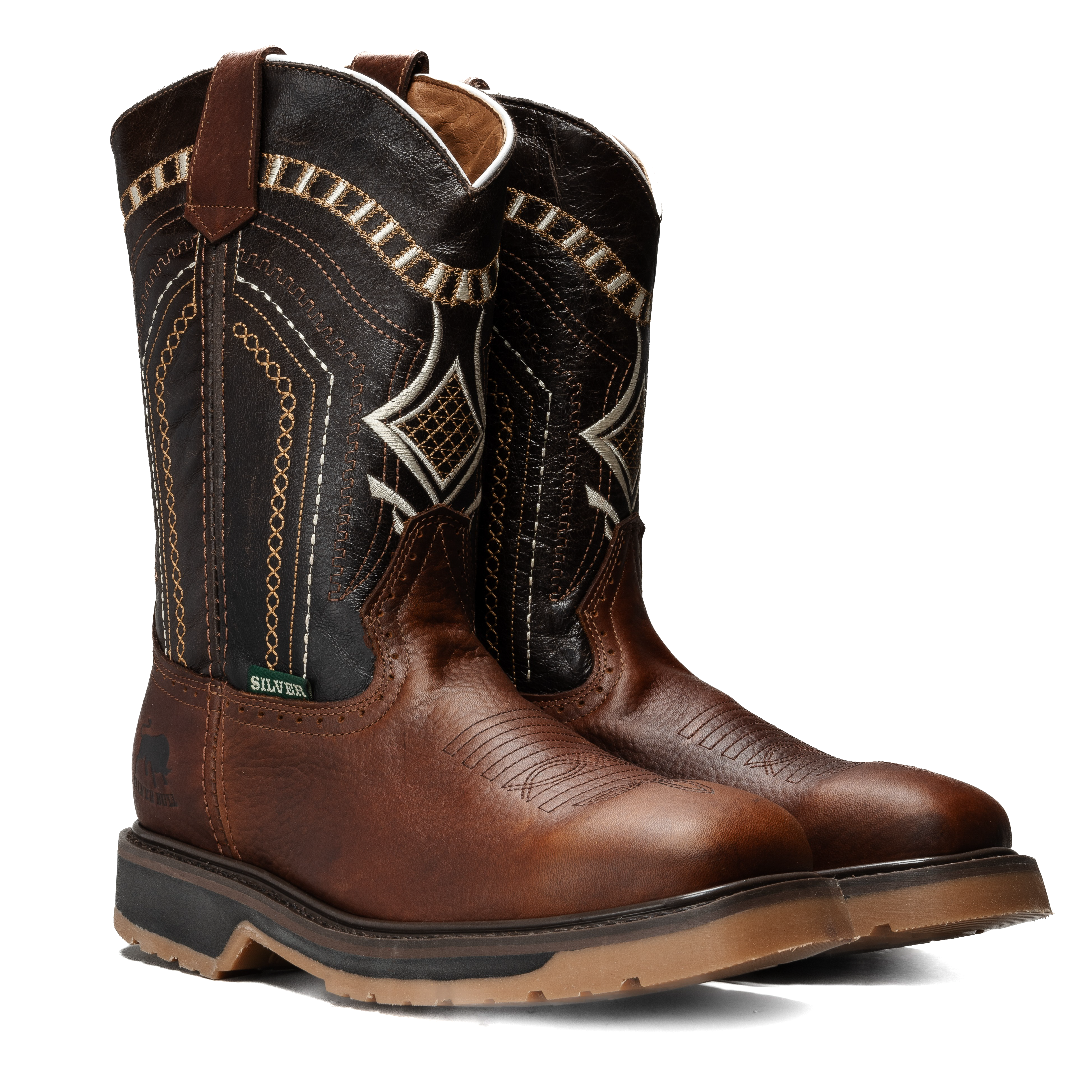 MEN'S WORK BOOTS SB5002 SQUARE TOE RUSTIC BROWN PULL ON ROPPER BOOTS