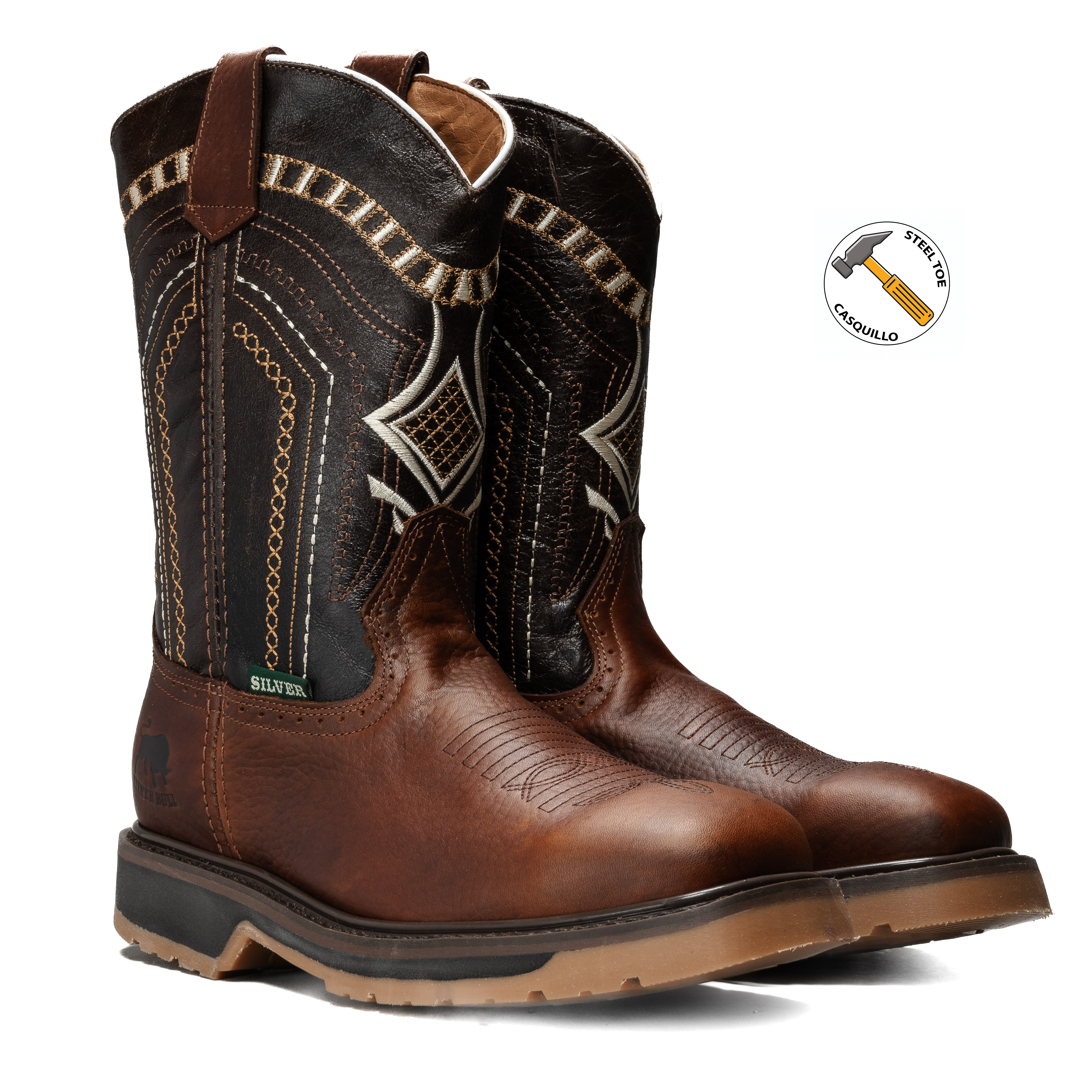 MEN'S 5001  WORK BOOT STEEL TOE DUAL DENSITY SQUARE TOE PULL ON ROPPER
