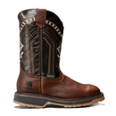 MEN'S WORK BOOTS SB5002 SQUARE TOE RUSTIC BROWN PULL ON ROPPER BOOTS-3