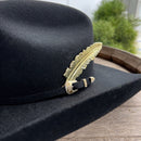 Pluma de Metal Para Sombrero Vaquero