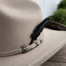 Pluma de Metal Para Sombrero Vaquero