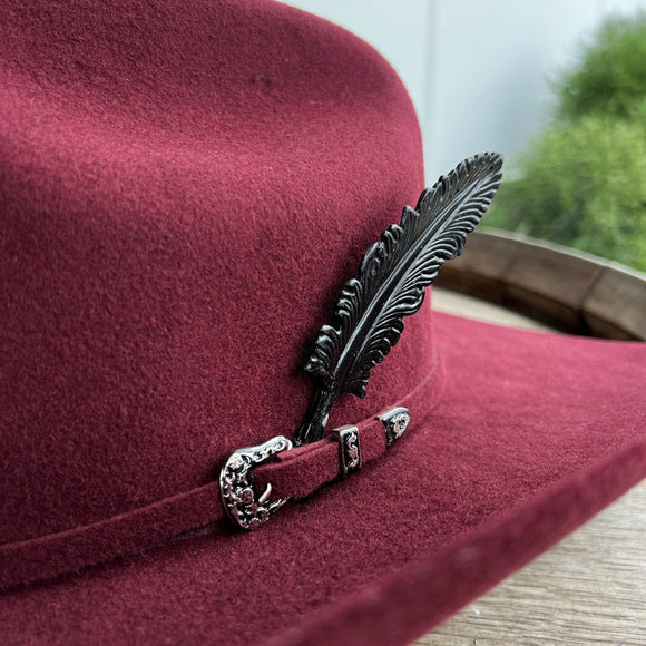 Pluma de Metal Para Sombrero Vaquero