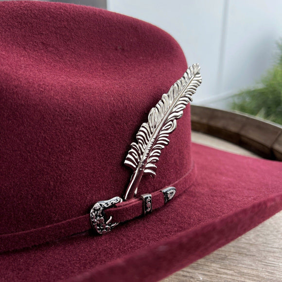 Pluma de Metal Para Sombrero Vaquero