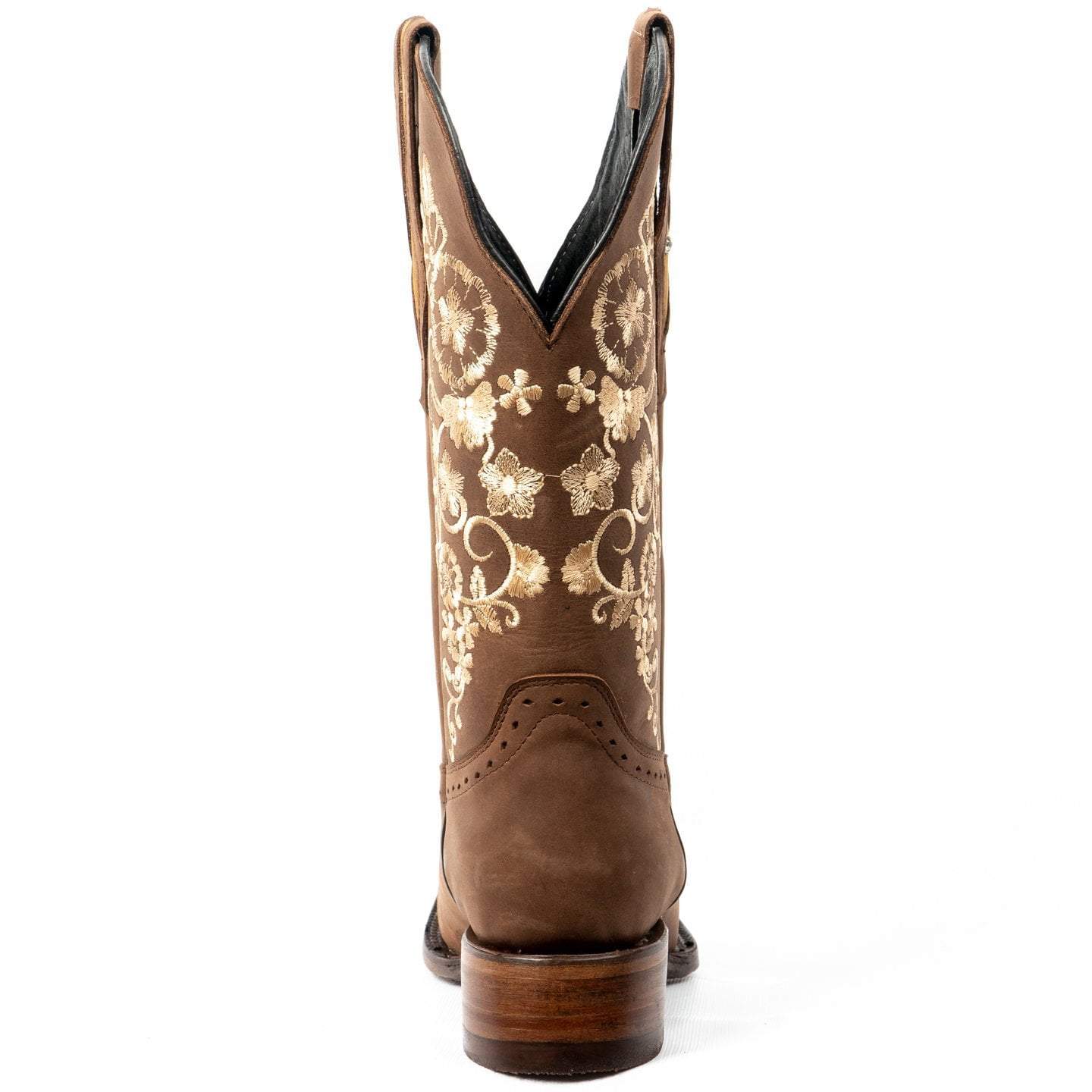 JB15-01 SAND Premium Women's Cowboy Embroidered Boots: Square Toe Western Boot