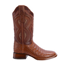 MEN'S 706 COGNAC WESTERN BOOTS EXOTIC CAIMAN LEATHER SQUARE TOE COWBOY BOOTS-4