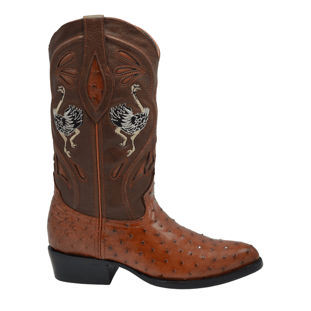 JB903 Punta J Bota Vaquera Original de Avestruz Shedron