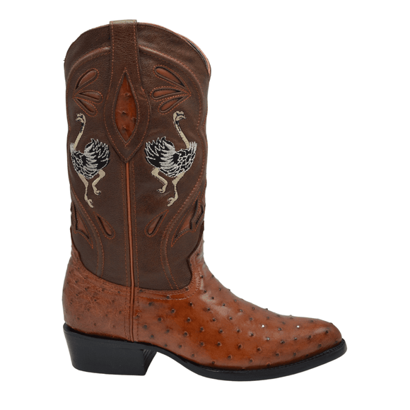 JB903 Punta J Bota Vaquera Original de Avestruz Shedron