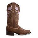 WOMEN’S JAZMIN SAND PREMIUM COWBOY BOOTS – EMBROIDERED SQUARE TOE WESTERN BOOT BUNDLE BELT-4