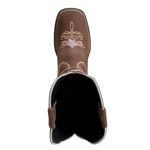 WOMEN’S JAZMIN SAND PREMIUM COWBOY BOOTS – EMBROIDERED SQUARE TOE WESTERN BOOT