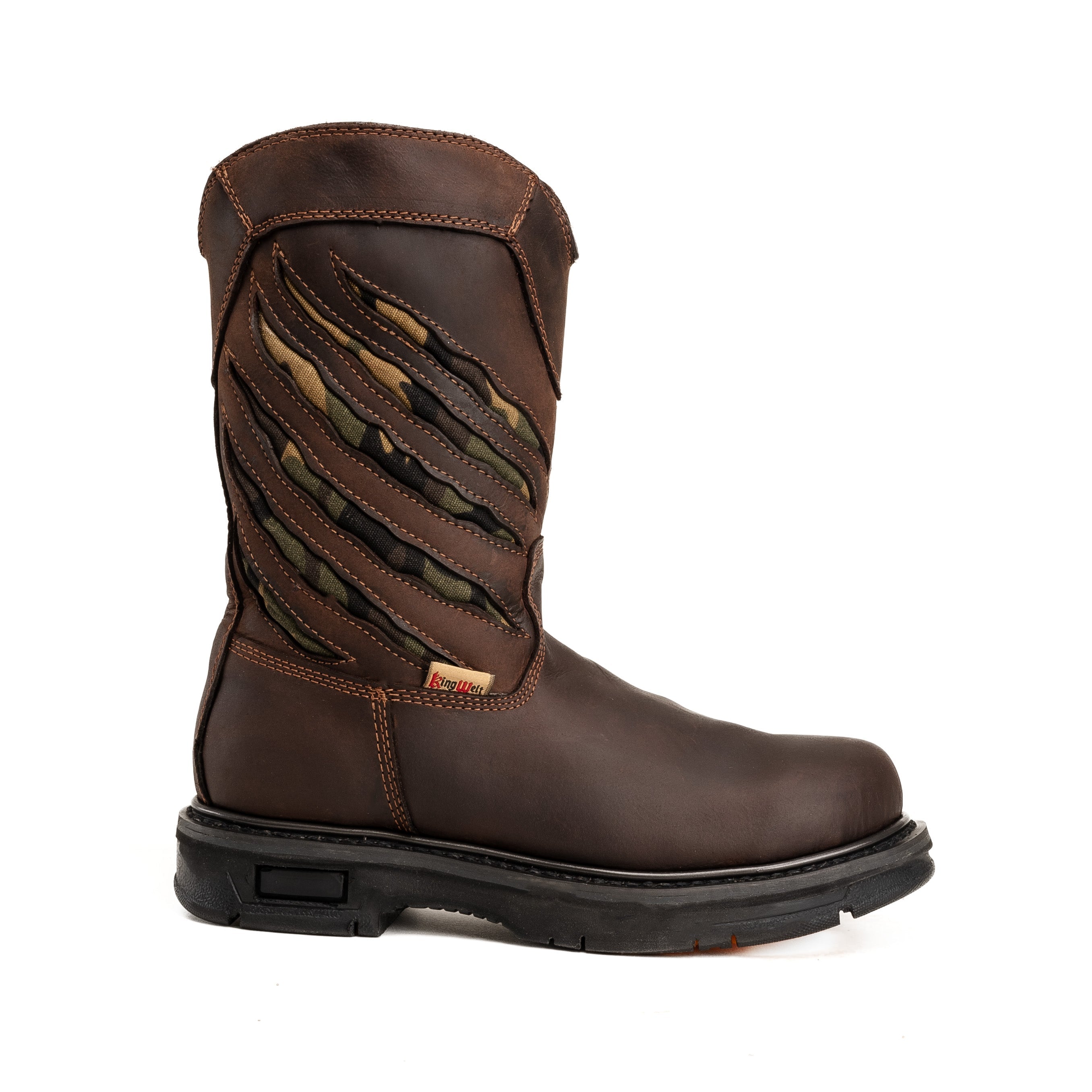 KW222 Predator 8" Work Boot Brown Dual Density Polyurethane Rubber Sole Oil and Slip Resistent Antifatigue Insole Flexibility and Comfort Work Boot