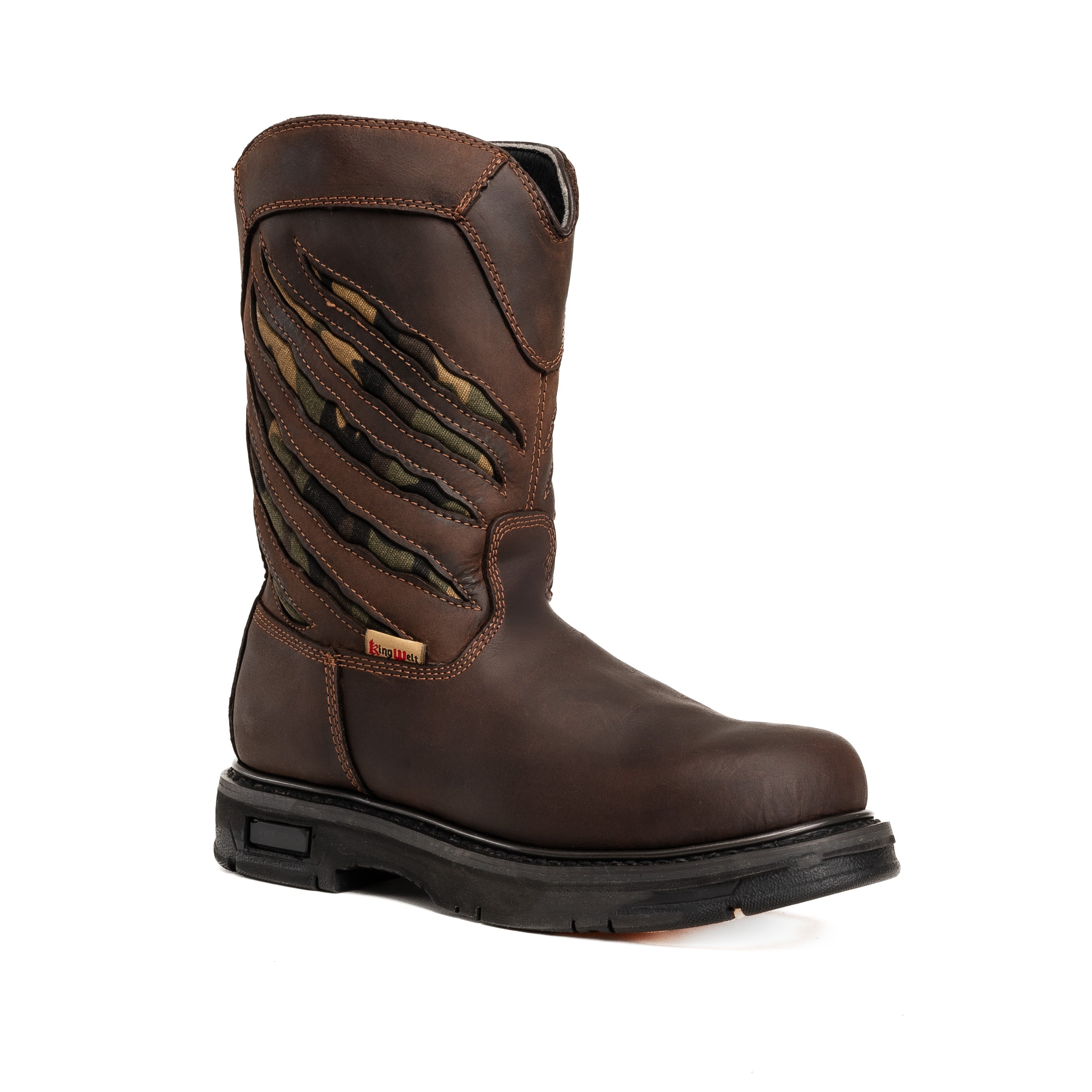 KW222 Predator 8" Work Boot Brown Dual Density Polyurethane Rubber Sole Oil and Slip Resistent Antifatigue Insole Flexibility and Comfort Work Boot