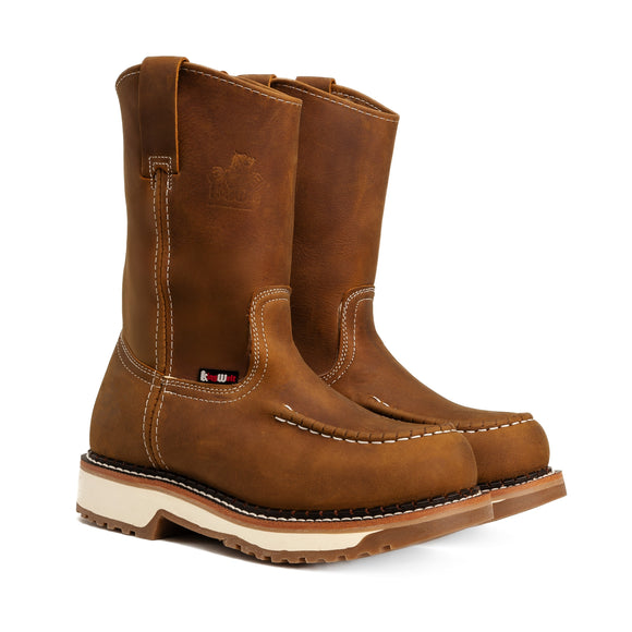 MEN'S LASSO CRAZY WORK BOOTS PULL ON SOFT TOE LIGHTWEIHT DESIGN