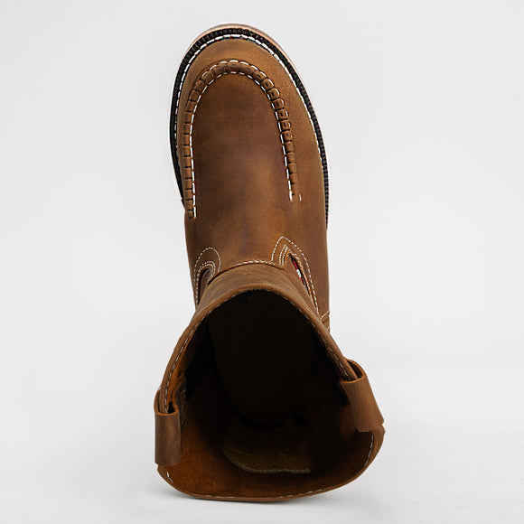 MEN'S LASSO CRAZY WORK BOOTS PULL ON SOFT TOE LIGHTWEIHT DESIGN