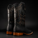 MEN'S MAMBA RODEO BOOTS PYTHON PRINT LEATHER SQUARE TOE HONEY COWBOY-4