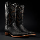 MEN'S MAMBA RODEO BOOTS PYTHON PRINT LEATHER SQUARE TOE HONEY COWBOY-3