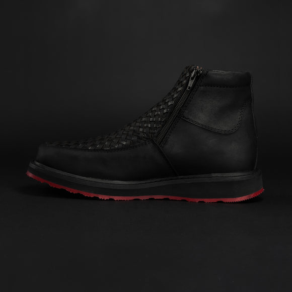 CF16 MEN'S SQUARE TOE COWBOY BOOTS BROWN PETATILLO LEATHER WITH DOBBLE ZIPPER