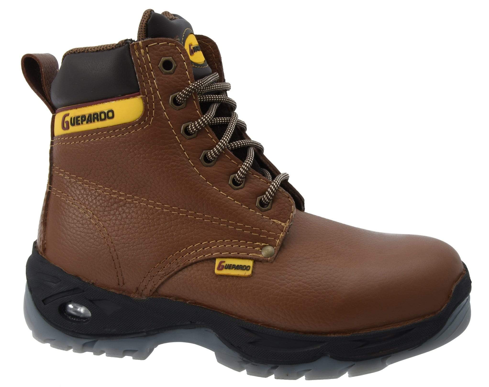 NDP-0503 BROWN Work Boots for Men 6" , Steel Toe. Heavy Duty Soft Comfortable and Resistant Work Boots, Goodyear Welt, Full Grain Shoes