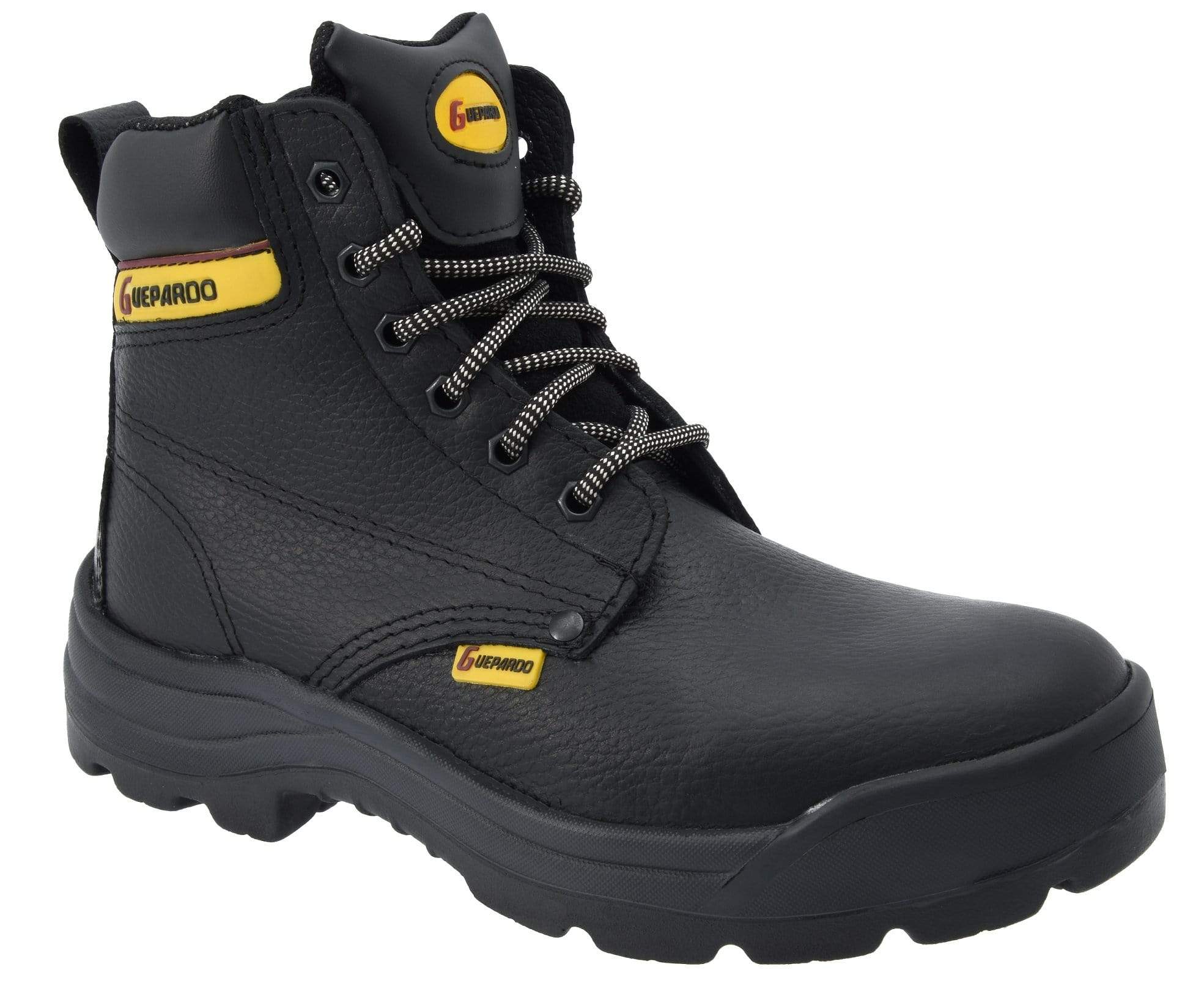 NDP-1 BLACK  6" Short Work Boots  Plyurethane Sole Soft Wedge Sole, Soft Toe Work Boots for Men, Light weight Construction Work Boots, Full Grain Leather